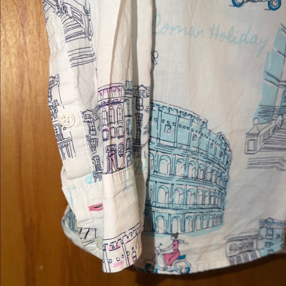 Talbots  Multicolor Roman Holiday Button Down Shirt - Picture 5 of 8